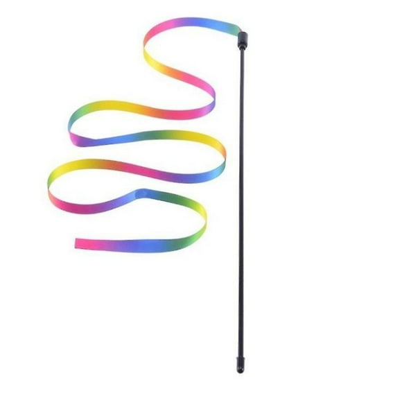 Dww-bton Interactif Pour Chat, 2 Pices Bton Pour Chat Arc-en-ciel, Bton Pour Chat, Ficelle Pour Chaton, Ruban, Breloque Pour Le Dressage, Le Jeu Crati