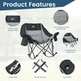 thumbnail image 5 of ABORON Oversized Rocking Camping Chair, 2-Pack Folding Camping Rocker Chair, Fully Padded Patio Chair with Cooler Bag and Side Pocket, Portable Outdoor Recliner Chair, Lawn Chairs with Carrying Bag, 5 of 9
