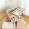 thumbnail image 3 of Hives and Honey Danielle Leather Jewelry Box for Women, Blush, 3 of 6