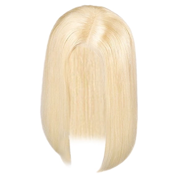 LHWEN European And American Fashion Wig Female Golden Bangs Dyed Long Straight Hair Full Headgear Wig Does Not Require Hairstylist To Install And Wear Beauty Salon Straight Hair Fun Lace Wavy Curls