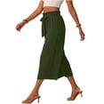 thumbnail image 5 of Capri Pants for Women Petite Wide Leg Summer Capris Pant Palazzo Loose Fit Casual Trousers with Pockets 2026 Trendy Green 2XL, 5 of 6