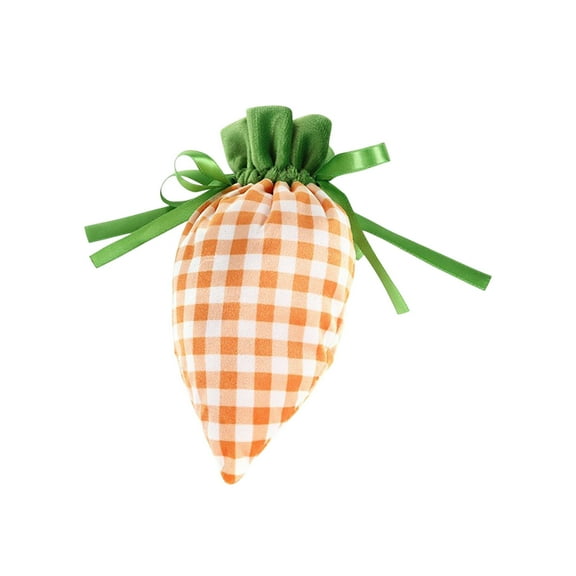 Nmdmisc Carrot Shaped Easter Treat Bags | Velvet Drawstring Easter Bags - Easter Egg Bunny Bag Holiday for Easter Kids Favors -Orange