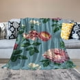 thumbnail image 2 of Fenyluxe Flowers Floral Pattern Throw Blankets for Sofa Couch Cottagecore Room Decor All Seasons Comfort Blanket Gifts 50x60in, 2 of 6