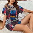thumbnail image 4 of Rateoe Cool Cat In Sunglasses Pattern Women's Short-Sleeved Pajama Set - 2 Piece Soft and Lightweight Sleepwear Set-3X-Large, 4 of 7