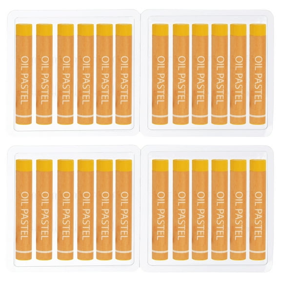 Uxcell Chrome Yellow Oil Pastels, 24Pcs Soft Oil Crayons Creamy Pastels Stick Art Supplies for Art