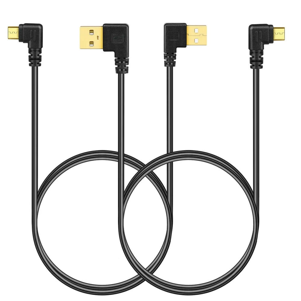 FOR 50cm/1m Micro USB Angle Cable Adapter Combo Pack 90 Degree Left Right Micro USB B to A for TV Stick and More
