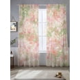 thumbnail image 2 of Pink Green Flower Sheer Curtains 96 Inch Length 2 Panels Set, Watercolor Summer Botanical Voile Window Treatment Semi Sheer Long Curtains Drapes for Bedroom/Living Room/Kitchen 52"x96"x2, 2 of 7