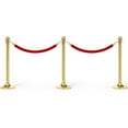 thumbnail image 5 of Uxcell 8 Feet Red Velvet Stanchion Rope Crowd Control Barrier Rope with Snap Hooks for Posts Stands, Golden, 5 of 6