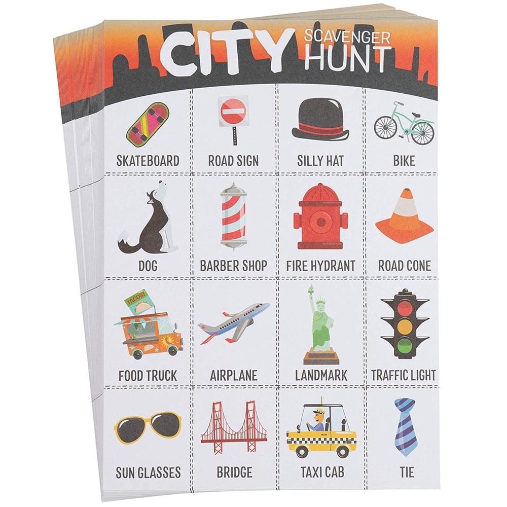 Scavenger Hunt Game 50Pack City Scavenger Hunt Set for Kids