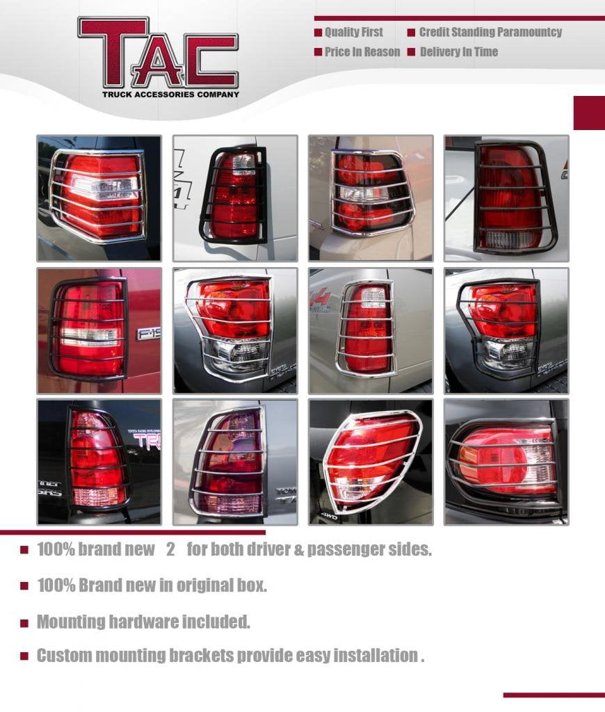 TAC Rear Tail Light Guards Cover Protector Custom Fit 2003-2010 Honda Element TLG BLACK Taillight 1 Pair 