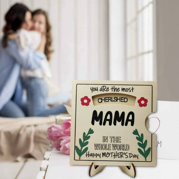 ViLaViDe Mothers Day Decorations Wooden Plaque Wooden Plaque Interactive Home Decoration Conveying Love And Warmth