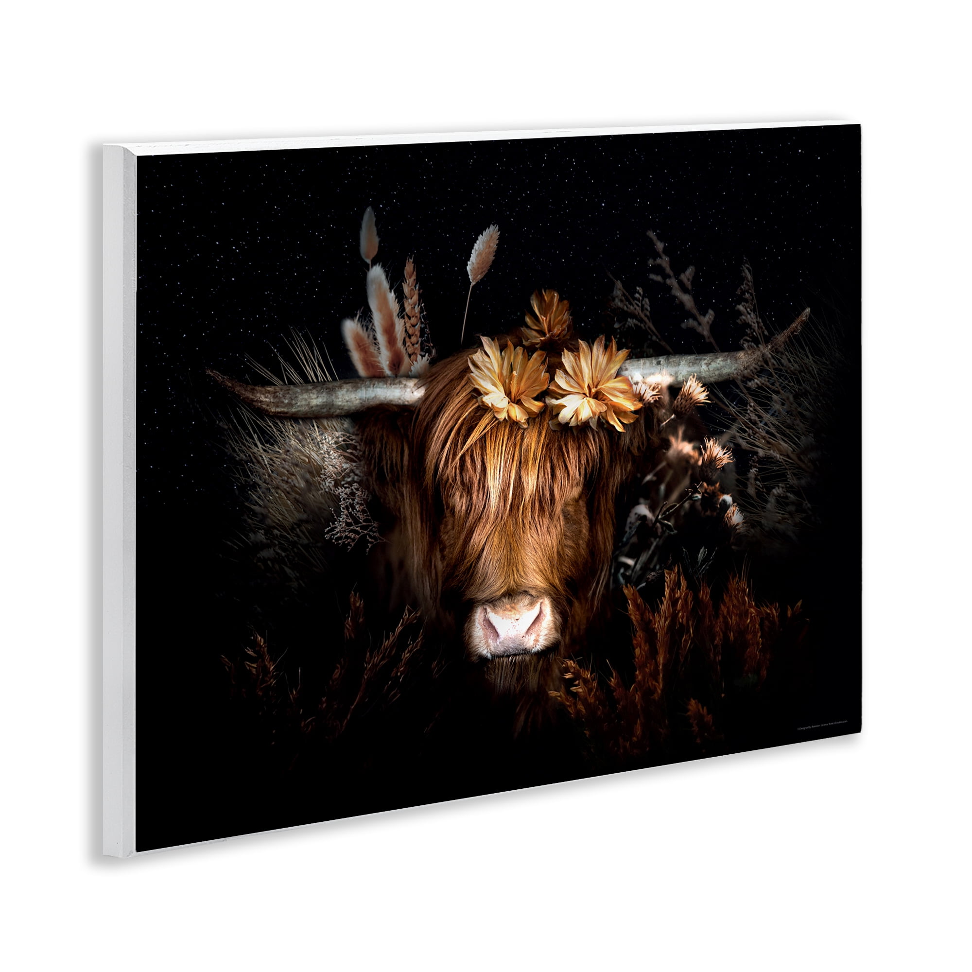 Stupell Industries Shadowed Cattle & Botanicals Animals Painting Unframed Art Print Wall Art, 14 x 11