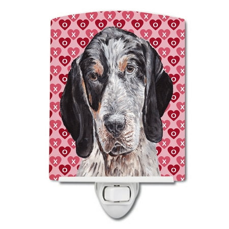 

Caroline s Treasures SC9697CNL Blue Tick Coonhound Hearts and Love Ceramic Night Light 6x4x3 multicolor