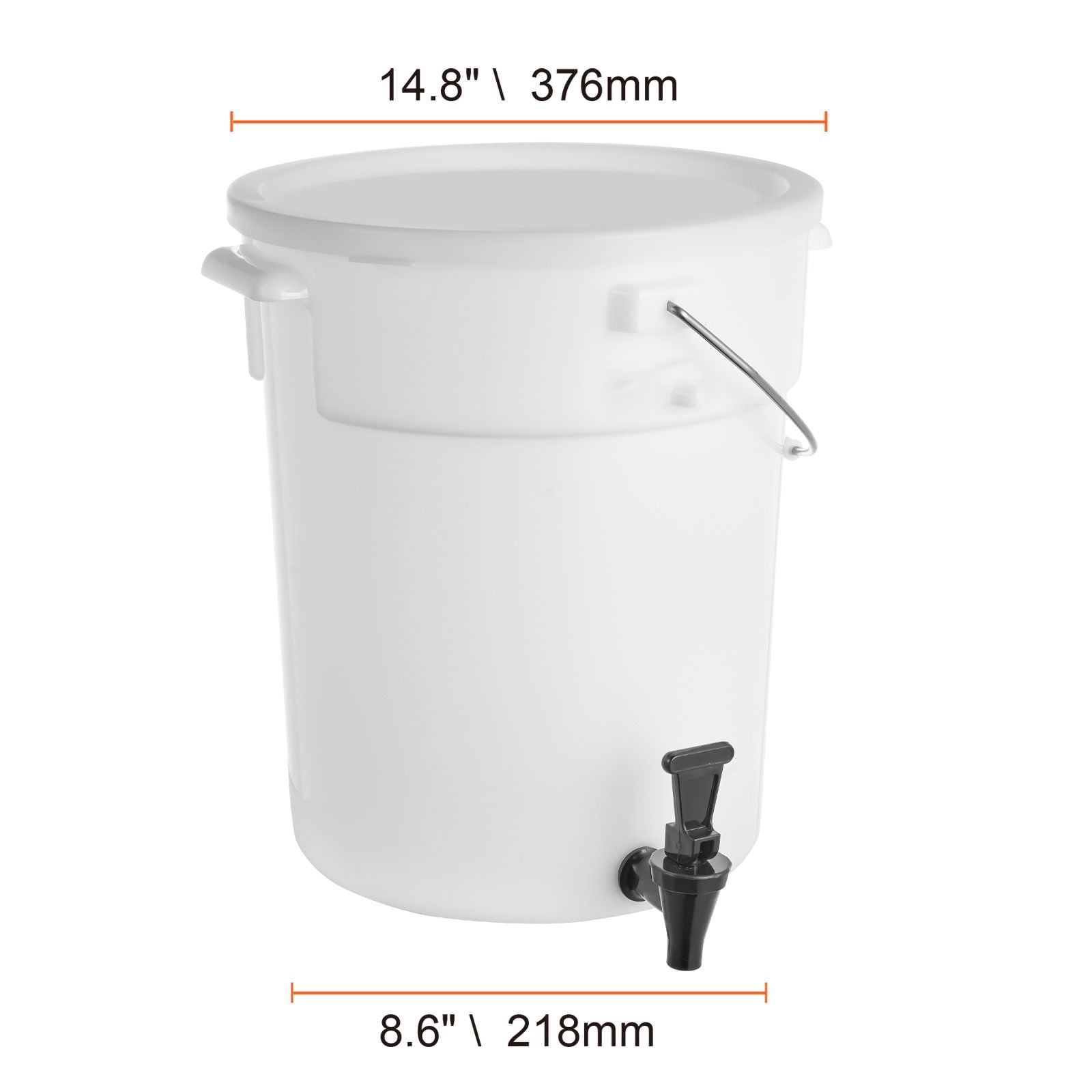 5 Gallon Plastic Beverage Dispenser with Spring-Loaded Spigot, PP/PC Material, Sealing Lid, for Parties Restaurants Events