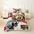 thumbnail image 2 of Castle Fairy Leopard Print Billiard Twin Duvet Cover, Animal Cheetah Twin Bedding, Black Red Brown,2pcs,1 Duvet Cover and 1 Pillowcase, 2 of 6