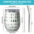 thumbnail image 5 of 12oz Stemless Wine Tumblers Green Christmas Tree Pattern Vacuum Insulated Stainless Steel Travel Tumbler Cups Mug with Lid and Straw for Champaign,Cocktail,Beer with Cleaning Brush, 5 of 5