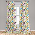 thumbnail image 5 of Ambesonne Cartoon Curtains, Various Animals, Pair of 28"x95", Multicolor, 5 of 5