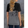 thumbnail image 3 of Womens Striped Color Block Short Sleeve Causal Blouses T Shirts Tops, 3 of 4