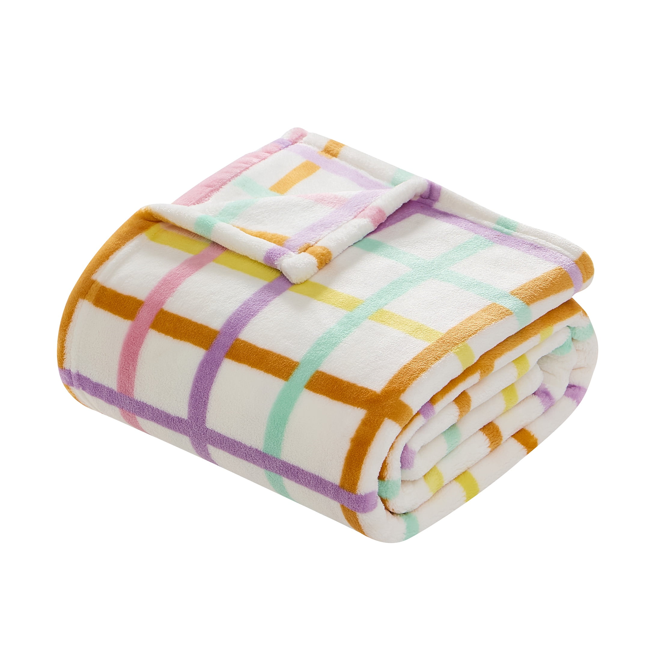 Hallmark Multicolor Chromatic Grid 50" x 70" Plush Throw Blanket