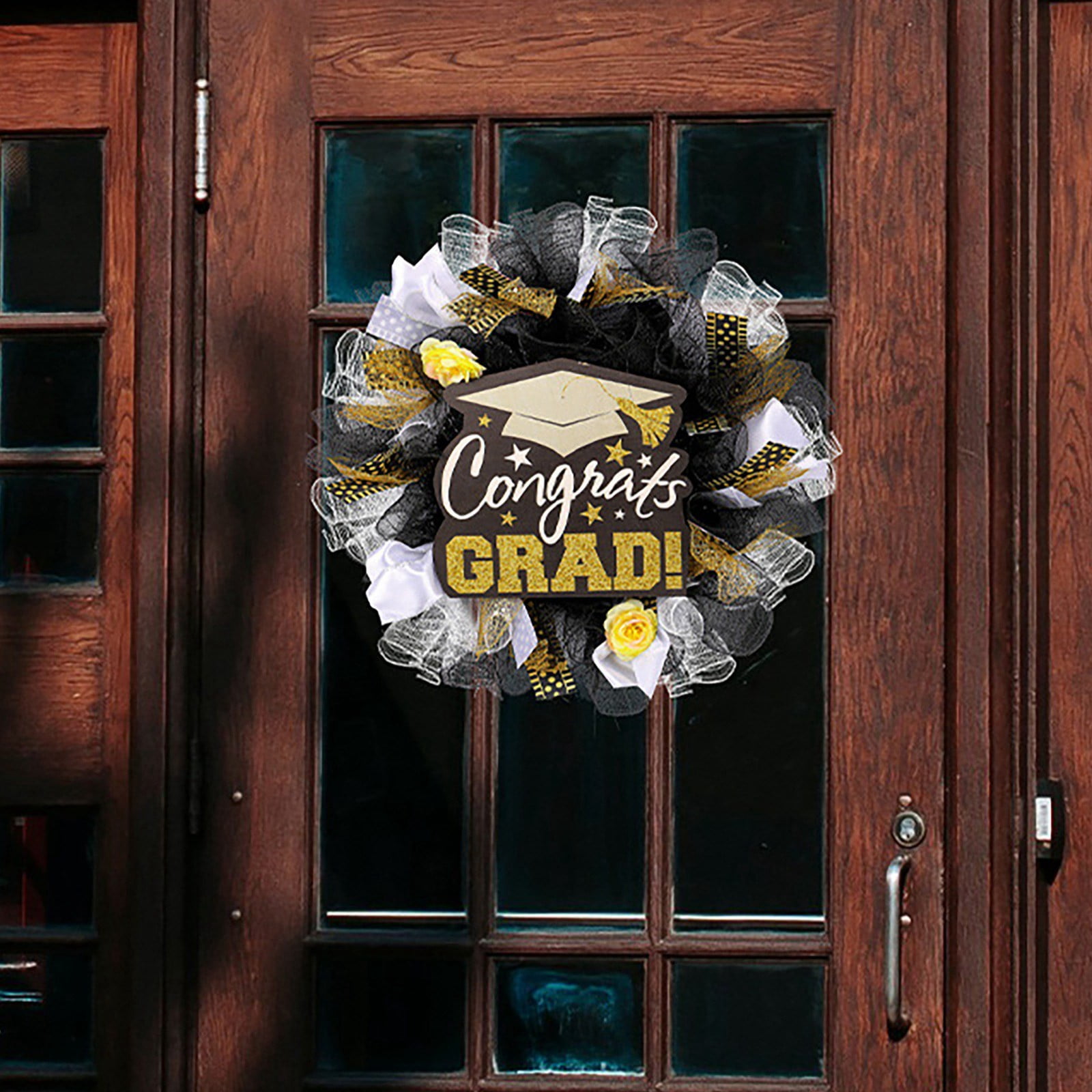 Graduation Gifts For Her Congrats Graduation Season Decorative Garland Mesh Hat Wooden Sign Garland Classroom Door Hanging Graduation Season Door Hanging Garland Decoration