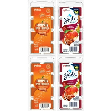 Glade Wax Melts Cube Candle Multi-Pack Pumpkin Spice things Up &Apple Cinnamon Scent 4 Pack