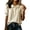 Beige-Tops, variant on Inverlee Womens Peter Pan Collar Puff Sleeve Shirts Short Sleeve Button Front Linen Blouses Soft Crinkle Fabric Tops Summer Vacation Everyday Wear Blue M