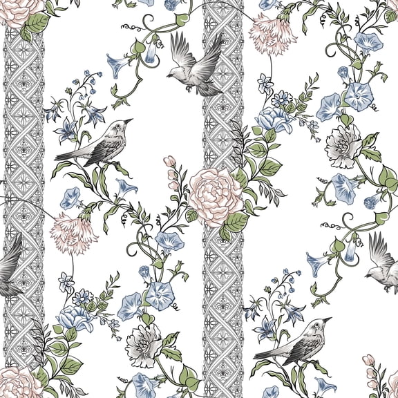 Abyssaly Peel and Stick Wallpaper Floral Wallpaper 17.7" x 118" Removable Self Adhesive Decorative Wall Paper for Bedroom Livingroom Decor