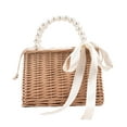 thumbnail image 2 of lionlar Straw , Tote Organizer Box Chic Double les Casual Pearl Handle, 2 of 8