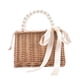 thumbnail image 2 of Bolsa de paja tejida a mano, cesta de almacenamiento portátil, informal, de gran capacidad, color natural Mango de perla, 2 of 8