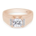 thumbnail image 3 of Cushion & Round Cut Lab Created Moissanite Diamond Bezel Set Men's Anniversary Wedding Band Ring Men's Jewelry in 10K Rose Gold(1 CTTW,G-H Color,VVS1 Clarity)-4, 3 of 6