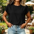 thumbnail image 6 of GZWYHT Women's Summer Tops Casual Short Sleeve Sweatshirt Lightweight Trendy Top with Kangaroo Pockets Black 2XL, 6 of 7
