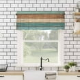 thumbnail image 4 of Teal Turquoise Curtain Valance for Windows/Kitchen/Living Room/Bedroom, Retro Farmhouse Wood Grain Brown Rod Pocket Window Treatment Short Drape Topper Small Tier Cafe Curtains Panel 54X18, 4 of 8