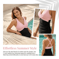 thumbnail image 6 of QSAWXQZ Women's Wrap Front Tankini Top Crisscross Back V Neck Sleeveless Ruched Top for Beach XL, 6 of 6