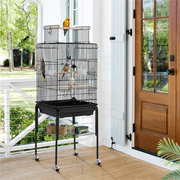 Topeakmart 53.5-inch Open Top Metal Bird Cage with Detachable Rolling Stand, Black