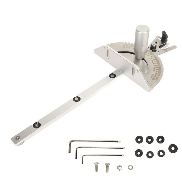Calibre de ingletes para sierra de mesa, universal, estándar, 27 topes de ángulo, de aluminio, para sierra de mesa, sierra de cinta, mesa de fresadora