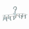 thumbnail image 1 of Percha multifuncional para ahorrar espacio, rejilla de secado de ropa plegable a prueba de viento (azul), 12 clips, clips plegables, ropa para adultos que cuelga a prueba de viento, 1 of 5