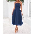 thumbnail image 2 of Vestido PRETTYGARDEN para mujer, de verano, con tirantes finos, midi, azul marino, 2 of 9