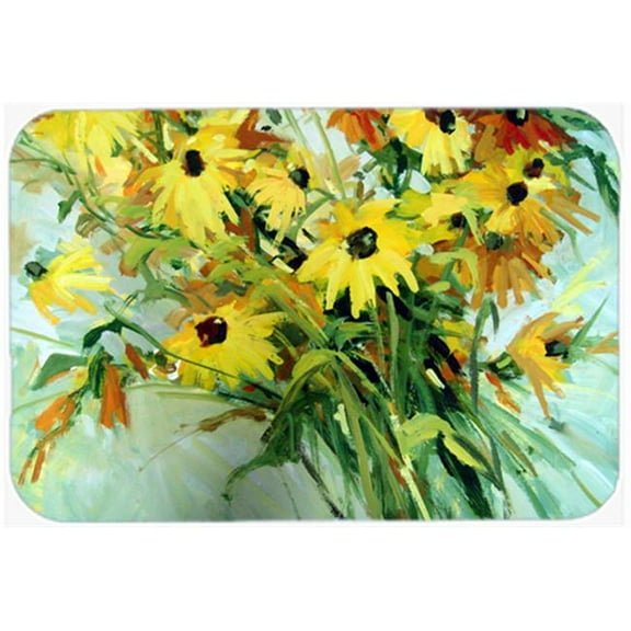 Wildflower Bouquet Flowers Glass Cutting Board, Large