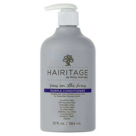 Hairitage Pass on the Brass Purple Conditioner, Color Treated Hair, 13 fl. oz., pump dispenser