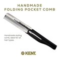Kent 20T Black Graphite Handmade Folding Pocket Comb for Men, Fine