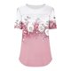 thumbnail image 3 of Pantalones Cortos para las Mujeres Sexy No Posicionamiento Impresa Camiseta, Manga Corta Cuello Redondo Top Casual, 3 of 5