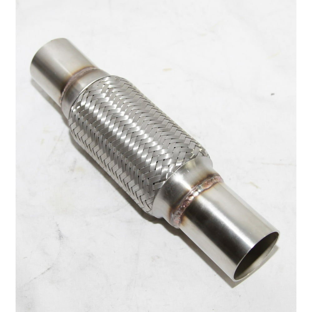 DIY SS Double Braided Flex Pipe Piping Connector 2.25" x 12" DIY SS Double Braided Flex Pipe