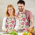 thumbnail image 5 of Pioneer Flower Floral Print Pattern Cotton Linen Apron with Pockets, Waterproof Adjustable, 33x27 Inch for Kitchen, Gardening, BBQ, Salon, 5 of 6