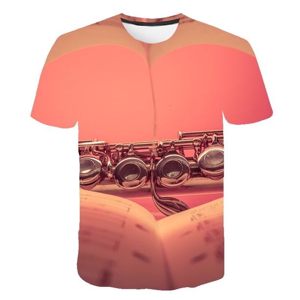 2023 música nota bebé niño niña camisetas verano niños moda Casual Tops camisetas niños ropa de dibujos animados 70-160 CM altura disfraces 6M Gao Jinjia LED
