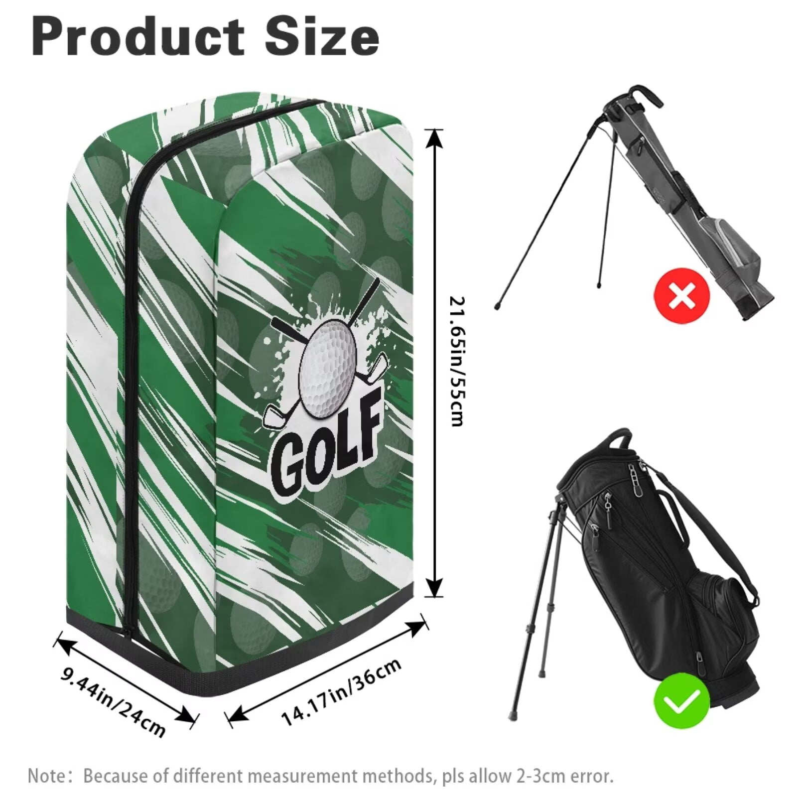 Chririnla Golf Bag Dust Cover for Stand Bags & Cart Bags Protect Your Clubs from Dust & Sun Universal Fit for Men Women Golfers - Art Golf Pattern