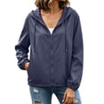 thumbnail image 6 of Womens Hiking Jacket Full Zip Hooded Water Resistant Long Sleeve Outdoor Windbreaker Rain Jacket, 6 of 9