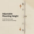 thumbnail image 3 of KES Self Adhesive Shower Slide Bar 30 Inch with Adjustable Shower Head Holder, 18/8 Stainless Steel No Drill Mounted Shower Bar Brushed, 3 of 12