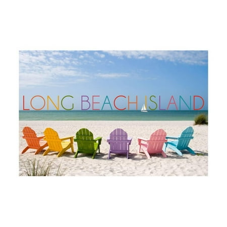 Long Beach Island Colorful Chairs Print By Lantern Press Long Beach Island Colorful Chairs Print By Lantern Press