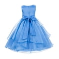 thumbnail image 3 of Ekidsbridal Asymmetric Ruffles Organza Layers Flower Girl Dress Sequin Sash Junior Bridesmaid Birthday Communion Formal Clothing Baptism 012S 12, 3 of 3