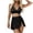 Black, variant on High Waisted Bikini Sets for Women 3 Piece Tummy Control Ruched Swimsuits Cutout Bathing Suit with Skirt
